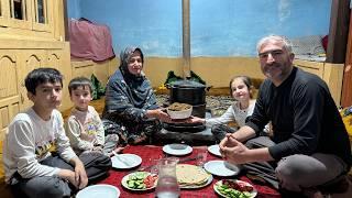 Organic Mountain Village Life  | Cooking Organic  Food in Traditional Winter Room |