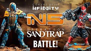 Infinity N5 Operation: Sandtrap Battle Report! PanOceania Vs JSA | Infinity N5 Week