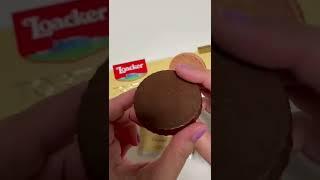 LOACKER TORTINA ORIGINAL MILK CHOCOLATE WAFER SNACK CANDY HAZELNUT CREME TASTE TEST ASMR MUKBANG