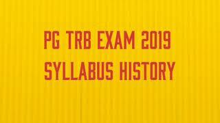 PG TRB EXAM 2019 HISTORY SYLLABUS