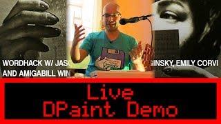 Live Commodore Amiga DPaint Demo @ Babycastles WordHack #commodore #amiga #retro