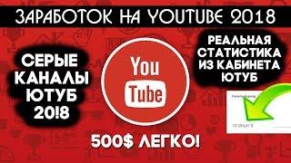 Заработок на Ютуб: 500 долларов в месяц легко! | Заработок на серых каналах в 2018 году