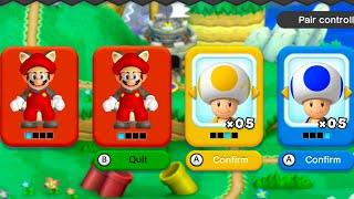 New Super Mario Bros U – 4 Players Walkthrough Co Op World 1 Part 2 (+Bonus)