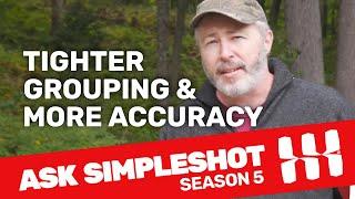 How can I get tighter grouping and more slingshot accuracy?