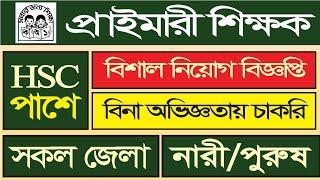 HSC পাশে প্রাইমারি শিক্ষক নিয়োগ ২০২৫ | primary job circular 2025 | bd job circular |