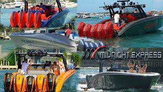 Miami's Most Popular Boat Brand: The Midnight Express | Miami River | DroneViewHD | Haulover Inlet