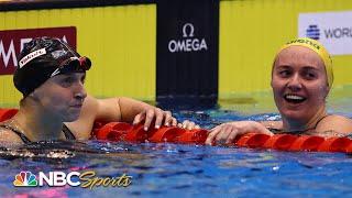 WORLD RECORD decides Titmus/Ledecky/McIntosh 400 free "race of the century" at Worlds | NBC Sports