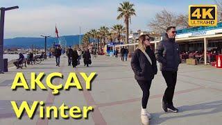 Edremit Akçay Yürüyüş Turu 4K UHD 50fps | Akçay'da kış cuma pazarı