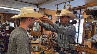 CUSTOM COWBOY HAT FITTING AT M. L. LEDDY'S TX