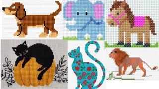 Cross stitch Animals Pattern | Dusutti Animal Designs | Ponto cruz