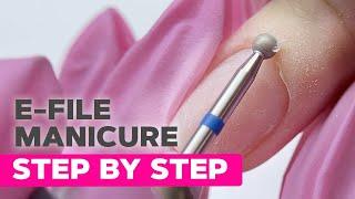 E-File Revolution Without Scissors or Nippers | Manicure Technique Macro View