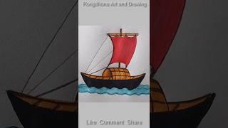 Boat Drawing  Nouka Art #shorts #reelsvideo