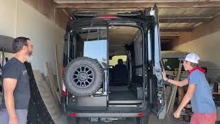 Aluminess Products Rear Door Tire Carrier Installation - Ford Transit 4x4