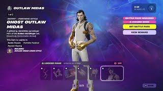 NEW Outlaw Midas Secret Skin Rewards and Fortnite Chapter 6 Season 02 Super Styles Showcase!