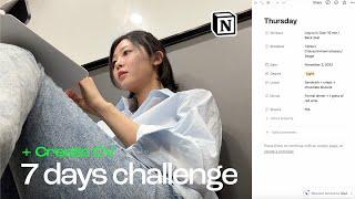 7일동안 갓생살기+ 이력서 만들기(ft. 노션) | 7 Days Challenge + Creating New CV with Notion!