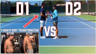 D1 Player vs D2 Player | Nick’s 2 Month Tennis Body Transformation