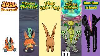 Dawn Of Fire, My Singing Monsters, Fanmade, Lost Landscapes, Monster Exolorers Redesign Comparisons