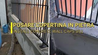 Come posare copertina in pietra su muretto fai da te How to DIY Install stone marble wall caps sill