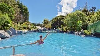 New Zealand. Wairakie Terraces. Relaxing at Hot Thermal Pool!