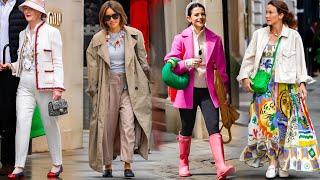 How To Look Stylish At Any Age On A Rainy Day. London Street Style Fashion.