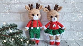 ОЛЕНЬ вязаный крючкомОлененок мальчикcrochet deergehäkeltes Reh