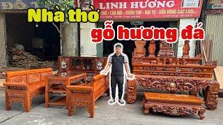 🟢 Nội Thất Từ Đường Nhà Thờ 3 Gian Gỗ Hương Đá | Đồ gỗ Linh Hương