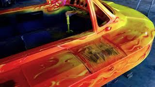 Airbrushing Hover Craft inferno