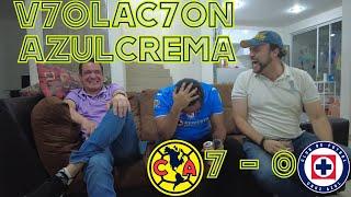 VIOLAC7ON AZULCREMA | America 7-0 Cruz Azul | J10 apertura 2022 Reacciones