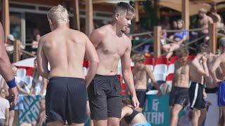 Maanuel Pihlak (EST) vs Lauri Piller (EST) 80kg. Boys beach wrestling.