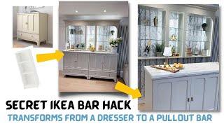 IKEA BILLY & LOMMARP  HIDDEN Home PULLOUT Bar / Dresser - Transforms From A Dresser! Pax DIY HACKs