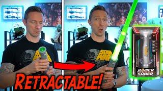 World's 1st Retractable Lightsaber For Sale! Power Saber Unboxing + Review!