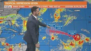 Tropical Depression Seven forms in the Atlantic