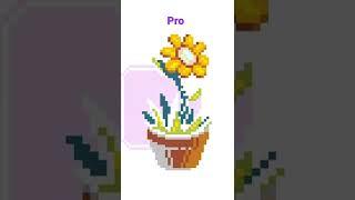 Noob vs pro vs hacker flower pixel art #shorts