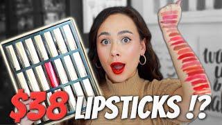 HOURGLASS UNLOCKED SATIN CREME LIPSTICKS!!! SWATCH & SIP!