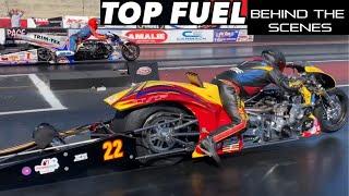 90 MIN OF INTENSE TOP FUEL NITRO MOTORCYCLE BEHIND THE SCENES! LARRY “SPIDERMAN” MCBRIDE VS. VANTINE