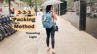 333 METHOD Packing Light, Traveling minimalist for 7 day trip, Slow travel FjallRaven Backpack