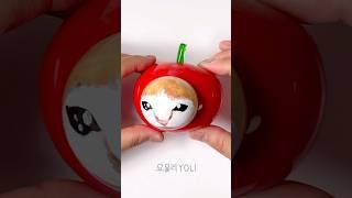 DIY Apple Cat  Squishy with nano tape #shorts