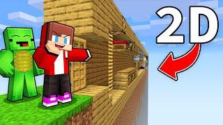 Mikey and JJ Survive in 2D World in Minecraft (Maizen)