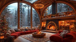 Relaxing Christmas Background Jazz Instrumental Music  Cozy Christmas Ambience & Fireplace Sounds 