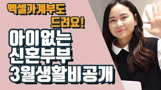 아이없는 신혼부부 2인가족 3월달 생활비 공개 | 엑셀가계부도 공유해요!