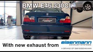 Complete Eisenmman exhaust system on a BMW E46 330CI at Schmiedmann