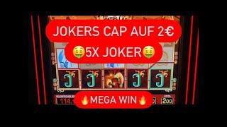 Let’s play Jokers Cap 2 Euro  5 MAL JOKER  RIESEN WIN geht ab  Merkur Magie Spielhalle Casino Novo