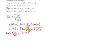 Calculus III - Unit Tangent Vector Example