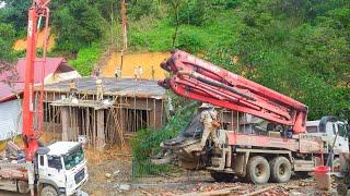 Watch As The Woman and Builders Assemble Formwork and Pour A Finished Floor For a $40K House.