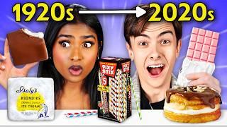 We Try Snacks From Every Decade! (SPAM, Lunchables, Ruby Chocolate)