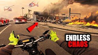 RIDING IN THE DISASTER ZONES FROM LA WILDFIRES.. *FOOTAGE*