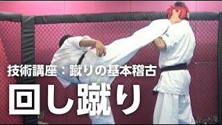 回し蹴り： 蹴りの基本稽古４【空手道禅道会 技術解説：18 】How to Roundhouse kick 上段 中段 下段 練習方法 コツ