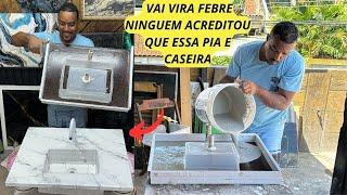 BRILHANTE IDEIA Passo a passo Como FAZER  PIA CASEIRA COM POTE PLASTICO MADEIRA PARA SUA CASA VEJA 6