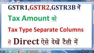 show tax type separate columns in gst riport in Tally ERP.9