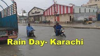 Karachi Rainy Day | Heavy Rain Overflow River Flood in Karachi Federal B Area Pakistan | Adeel Jamil